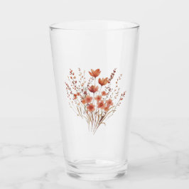Farbige Stickerei Wildblumenstrauß  Glas