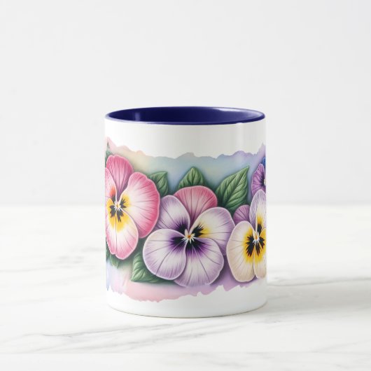 Farbige Stiefmütterchen Blume Tasse (Zentrum)