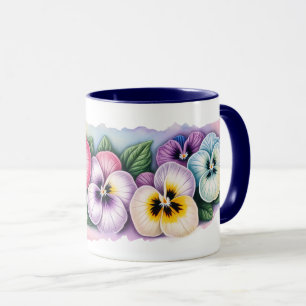 Farbige Stiefmütterchen Blume Tasse