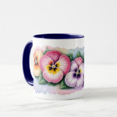 Farbige Stiefmütterchen Blume Tasse (Vorderseite Links)
