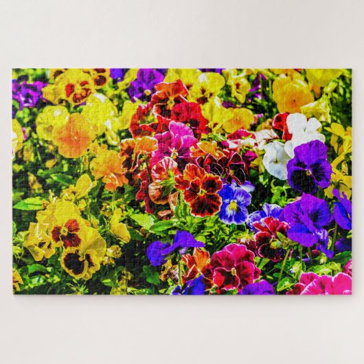 Farbige Stiefmütterchen-Blumen Puzzle (Horizontal)