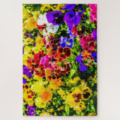 Farbige Stiefmütterchen-Blumen Puzzle (Vertikal)
