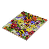 Farbige Stiefmütterchen Fliese (Seite)