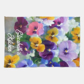 Farbige Stiefmütterchen Geschirrtuch (Horizontal)