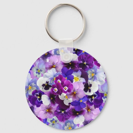 Farbige Stiefmütterchen, Hübsche Blume, Schlüsselanhänger (Vorderseite)