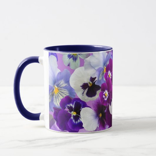 Farbige Stiefmütterchen, Hübsche Blume, Tasse (Links)