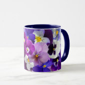 Farbige Stiefmütterchen, Hübsche Blume, Tasse (VorderseiteRechts)