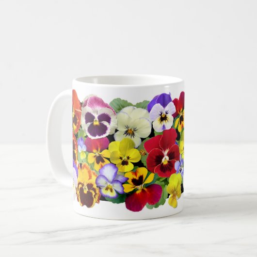 Farbige Stiefmütterchen Kaffeetasse (Vorderseite Links)