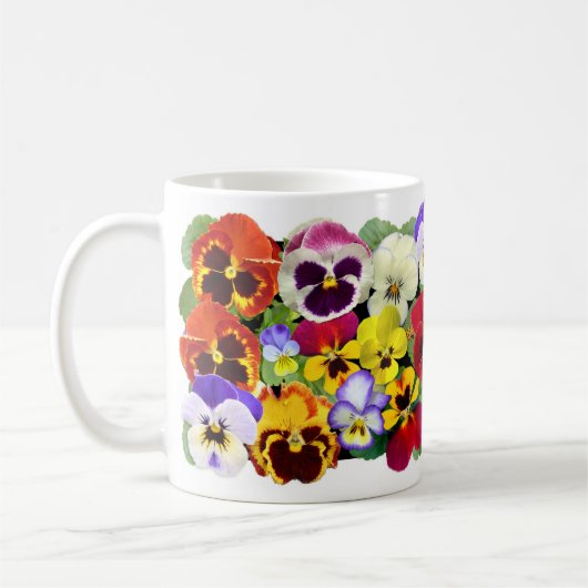 Farbige Stiefmütterchen Kaffeetasse (Links)