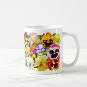 Farbige Stiefmütterchen Kaffeetasse
