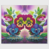 Farbige Stiefmütterchen - KI ART Geschenkpapier (Flach)