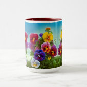 Farbige Stiefmütterchen - KI ART Tasse (Zentrum)