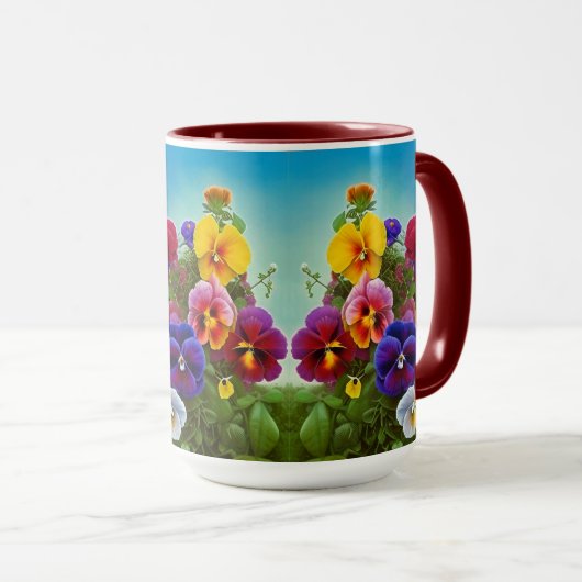Farbige Stiefmütterchen - KI ART Tasse (VorderseiteRechts)