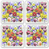 Farbige Stiefmütterchen, kundenspezifisch geschnit Aufkleber (Vorderseite)