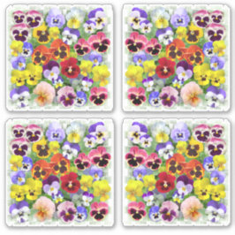 Farbige Stiefmütterchen, kundenspezifisch geschnit Aufkleber