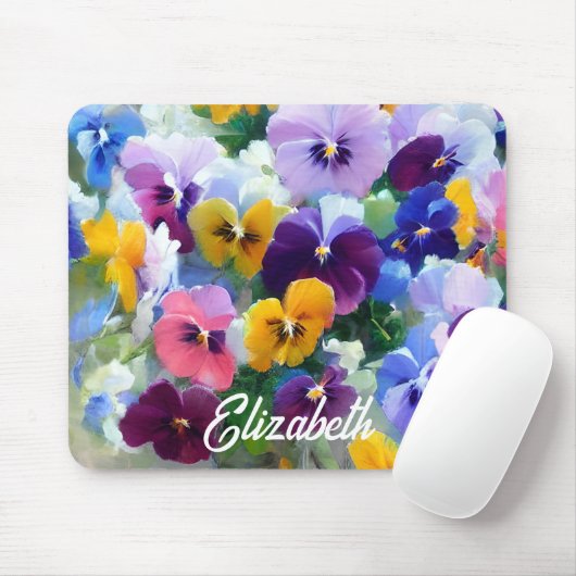 Farbige Stiefmütterchen Mousepad (Mit Mouse)