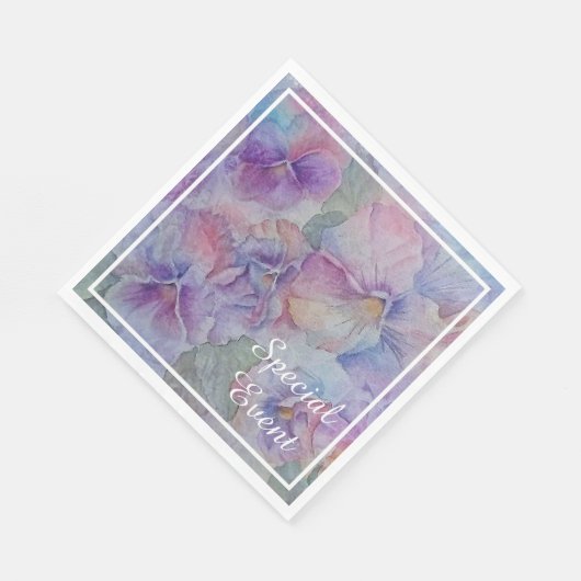 Farbige Stiefmütterchen Party Serviette (Ecke)