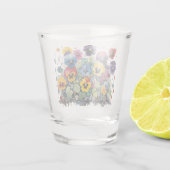 Farbige Stiefmütterchen Schnapsglas (Rückseite)