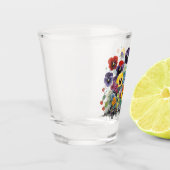 Farbige Stiefmütterchen Schnapsglas (Links)