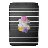 Farbige Stiefmütterchen und fette Streifen Badematte (Vorderseite Vertikal)