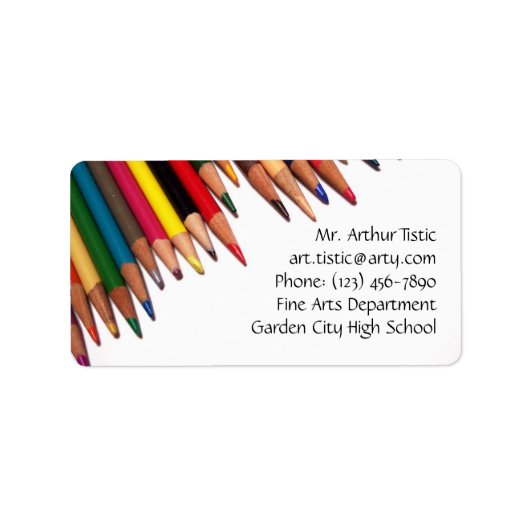 Farbige Stift Ecke Kunstlehrer Info Labels Adressaufkleber (Vorne)