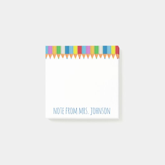 Farbige Stifte 2 Post-it Klebezettel (Vorderseite)