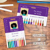 Farbige Stifte Art Lehrer Foto ID Abzeichen Ausweis