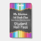 Farbige Stifte Bad / Hall Pass Abzeichen Ausweis (Rückseite)