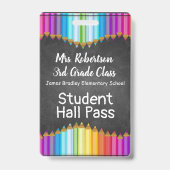 Farbige Stifte Bad / Hall Pass Abzeichen Ausweis (Vorderseite)