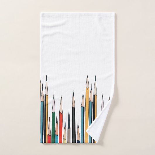 Farbige Stifte Badhandtuch Set (Handtuch)