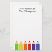 Farbige Stifte Briefpapier (Vorne/Hinten)