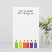 Farbige Stifte Briefpapier (Stehend Vorderseite)