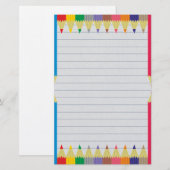 Farbige Stifte Briefpapier (Vorne/Hinten)
