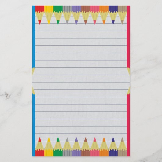 Farbige Stifte Briefpapier (Vorderseite)