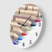 Farbige Stifte Große Wanduhr (Winkel)