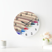 Farbige Stifte Große Wanduhr (Zuhause)