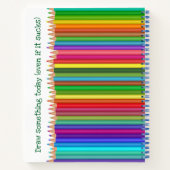 Farbige Stifte Happy Bright Fun Kids Monogram Notizblock (Rückseite)