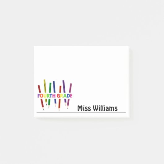 Farbige Stifte - Hinweise für Lehrer der vierten K Post-it Klebezettel (Vorderseite)