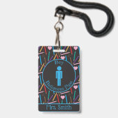 Farbige Stifte Junge Bäder Pass Abzeichen Ausweis (Vorderseite mit Lanyard)