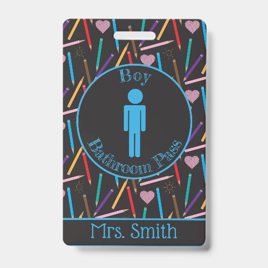 Farbige Stifte Junge Bäder Pass Abzeichen Ausweis (Vorderseite)