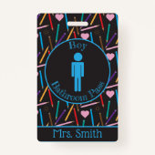 Farbige Stifte Junge Bäder Pass Abzeichen Ausweis (Vorderseite)