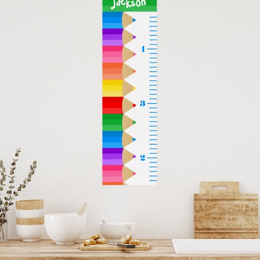 Farbige Stifte Kids Growth Chart Poster (Küche)