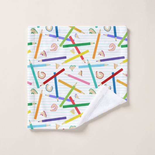 Farbige Stifte Kinder Badhandtuch Set (Waschlappen)