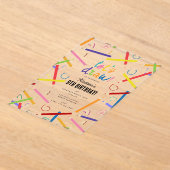 Farbige Stifte Kinder Kunst Geburtstagsparty Acryleinladungen (Ablage )