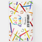 Farbige Stifte Kinder Kunst Geburtstagsparty Banner (Vertikal)