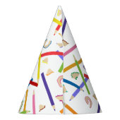 Farbige Stifte Kinder Kunst Geburtstagsparty Partyhütchen (Rückseite)