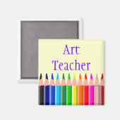 Farbige Stifte Kunstlehrer Magnet (Vorderseite/Rückseite)