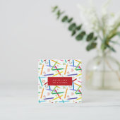 Farbige Stifte Kunstlehrer Nachhilfe Quadratische Visitenkarte (Stehend Vorderseite)