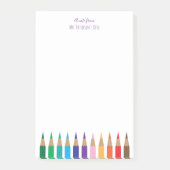 Farbige Stifte Kunstlehrer Personalisierte Hinweis Post-it Klebezettel (Vorderseite)