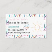 Farbige Stifte Kunstlehrer Weiße Visitenkarten Visitenkarte (Rückseite)